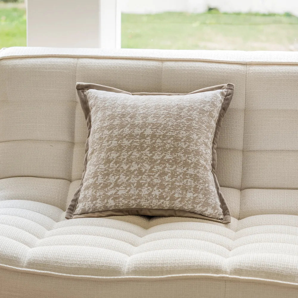 Embroidered Jacquard Cushion Cover – Modern Geometric Design