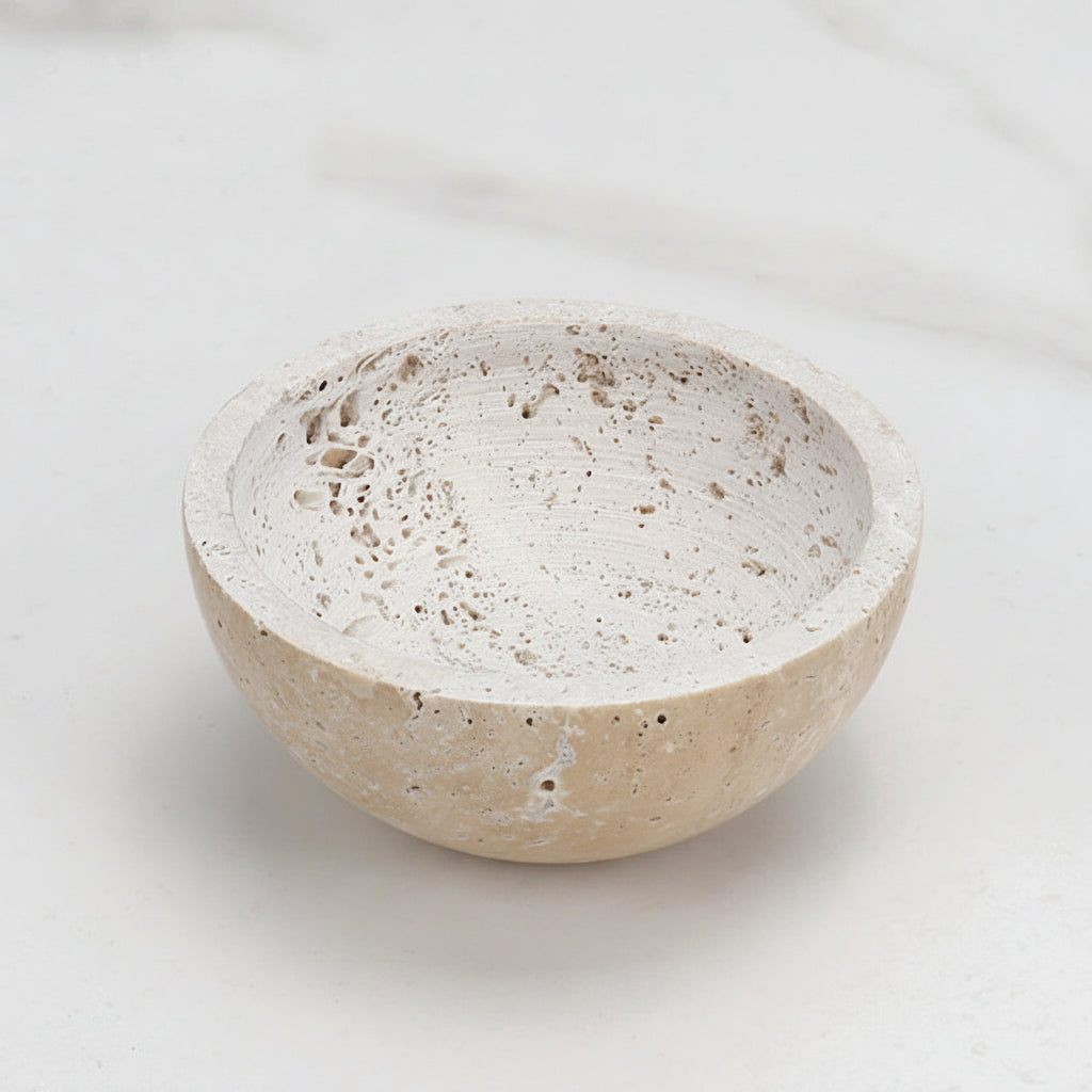 Natural Travertine Incense Holder – Wabi-Sabi Stone
