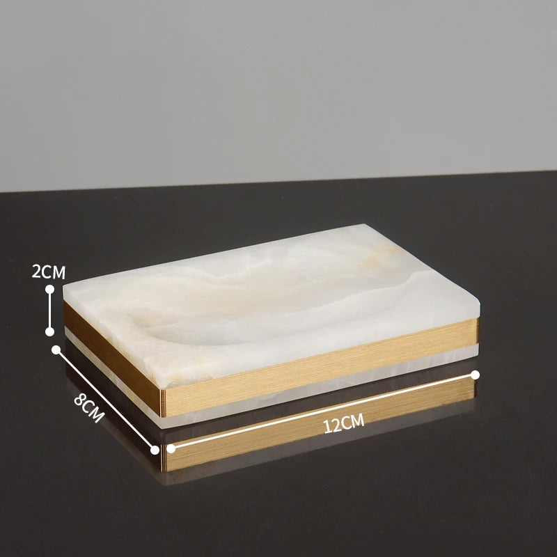 White Onyx Marble Soap Dish