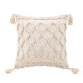 Hand-Tufted Geometric Cushion Cover – Textured Ivory