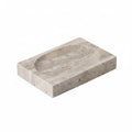 Gray Travertine Soap Dish – Modern Bathroom Accessory