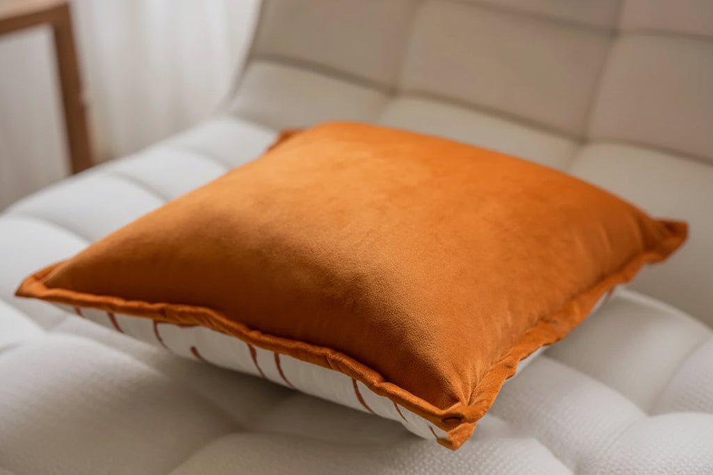 Embroidered Jacquard Cushion Cover – Modern Geometric Design