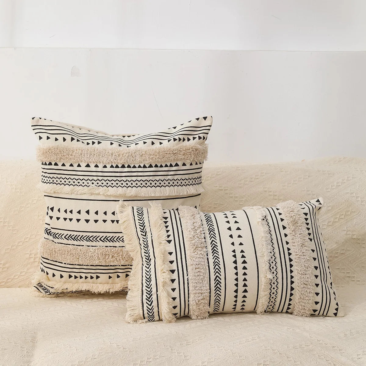 Tufted Geometric Cushion Cover – Modern Decorative Pillow