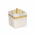 White Onyx Marble Cotton Swab Holder