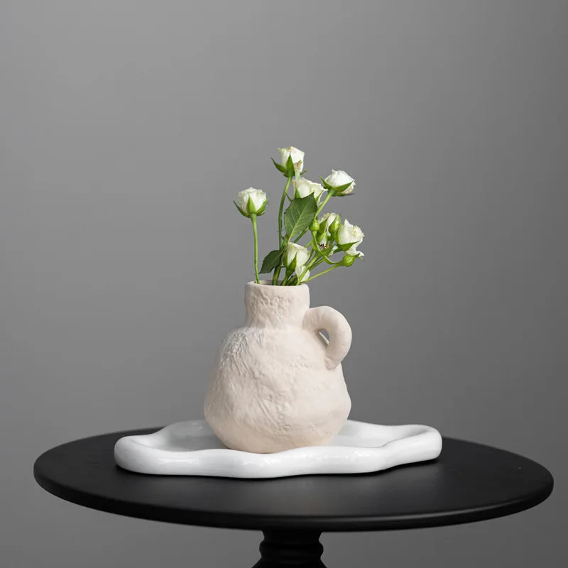 Textured Ceramic Sculptural Vase – Modern Natural Decor