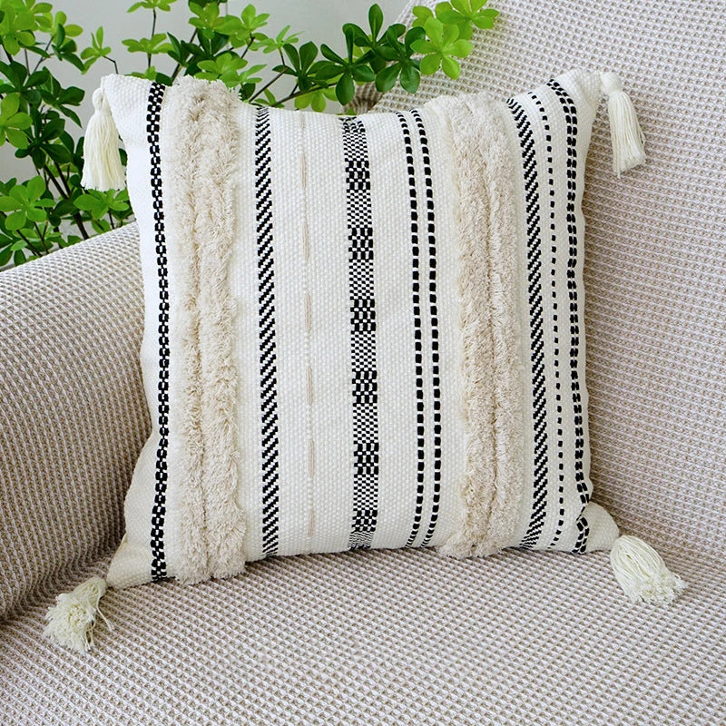 Tufted Geometric Cushion Cover – Modern Decorative Pillow