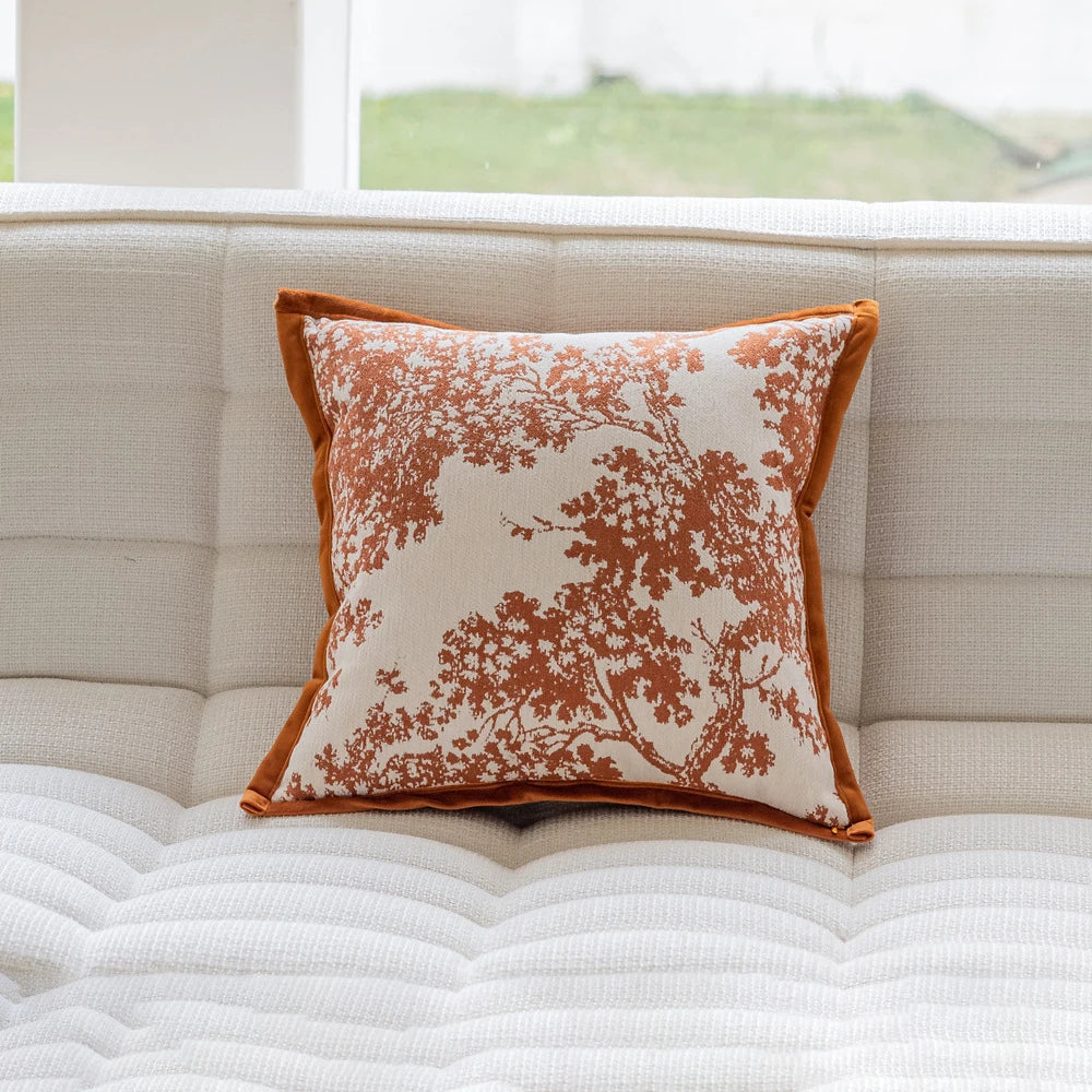 Embroidered Jacquard Cushion Cover – Modern Geometric Design