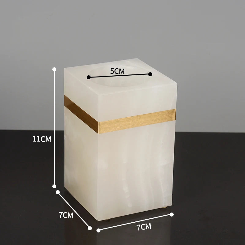 White Onyx Marble Toothbrush Holder