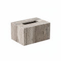 Gray Travertine Tissue Box Cover – Natural Stone Bathroom Decor