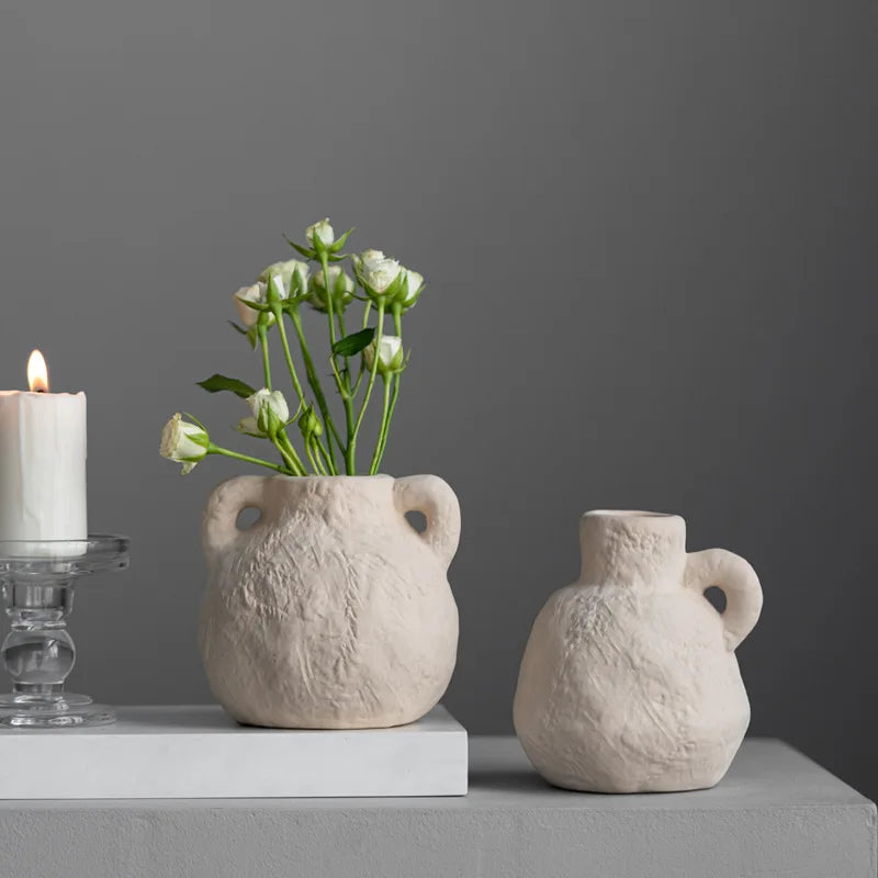 Textured Ceramic Sculptural Vase – Modern Natural Decor