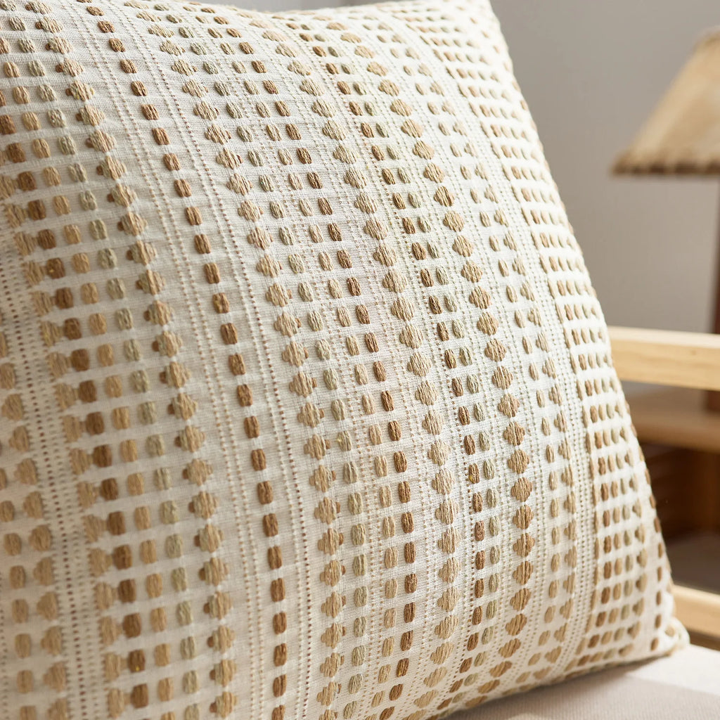 Textured Jacquard Dot Cushion Cover – Boho Geometric Pillowcase