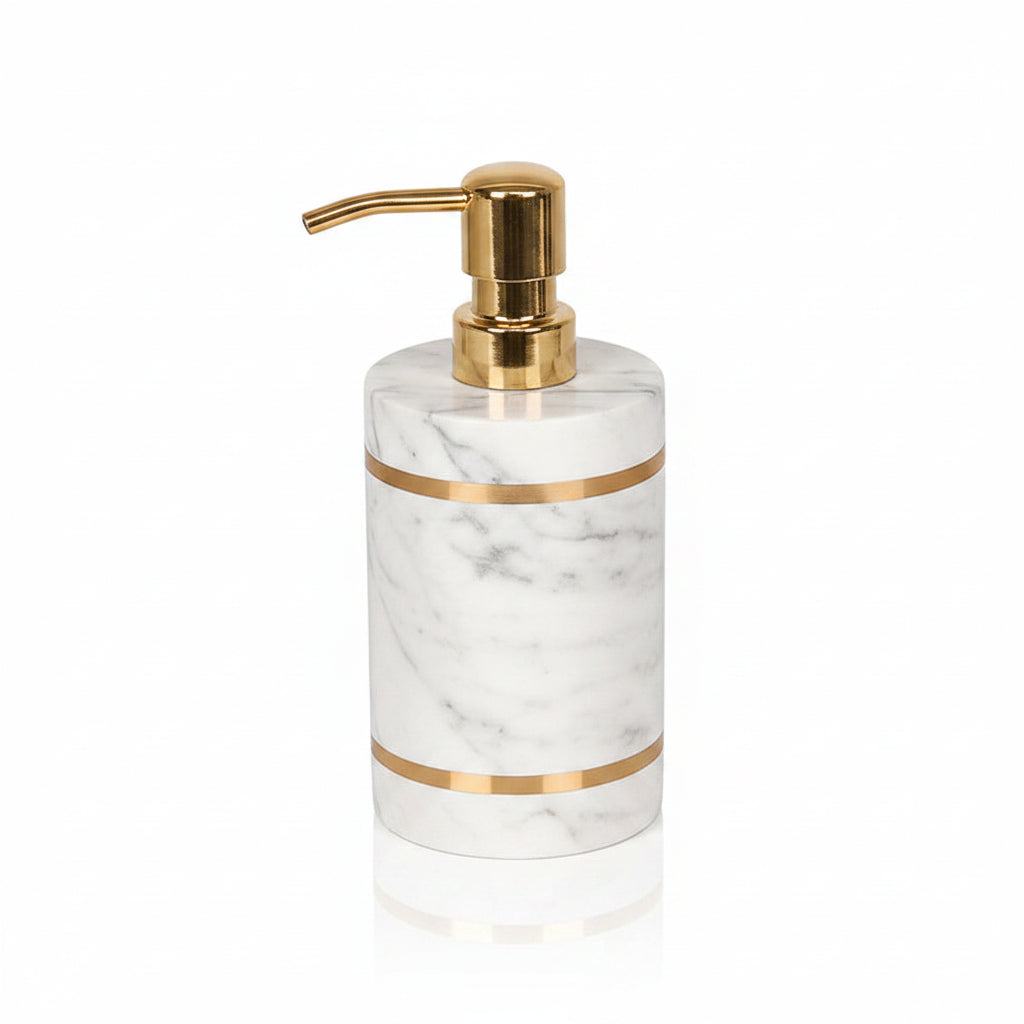 Volakas White Marble Soap Dispenser – Natural Stone Bathroom Decor