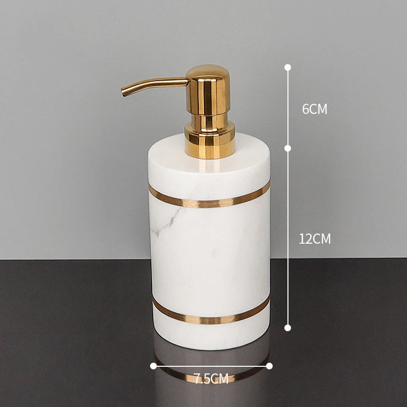 Volakas White Marble Soap Dispenser – Natural Stone Bathroom Decor