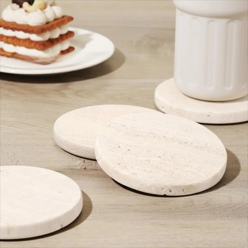 Natural Marble Coasters – Elegant Stone Table Decor