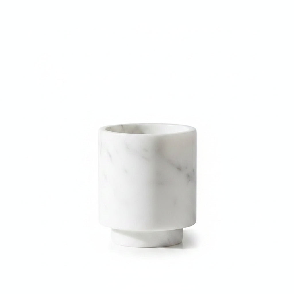 Natural Ivory Marble Vase – Cylindrical Modern Decor