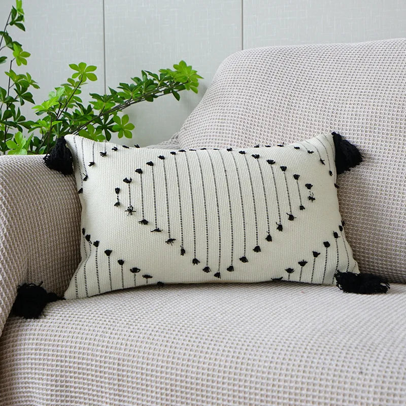 Tufted Geometric Cushion Cover – Modern Decorative Pillow