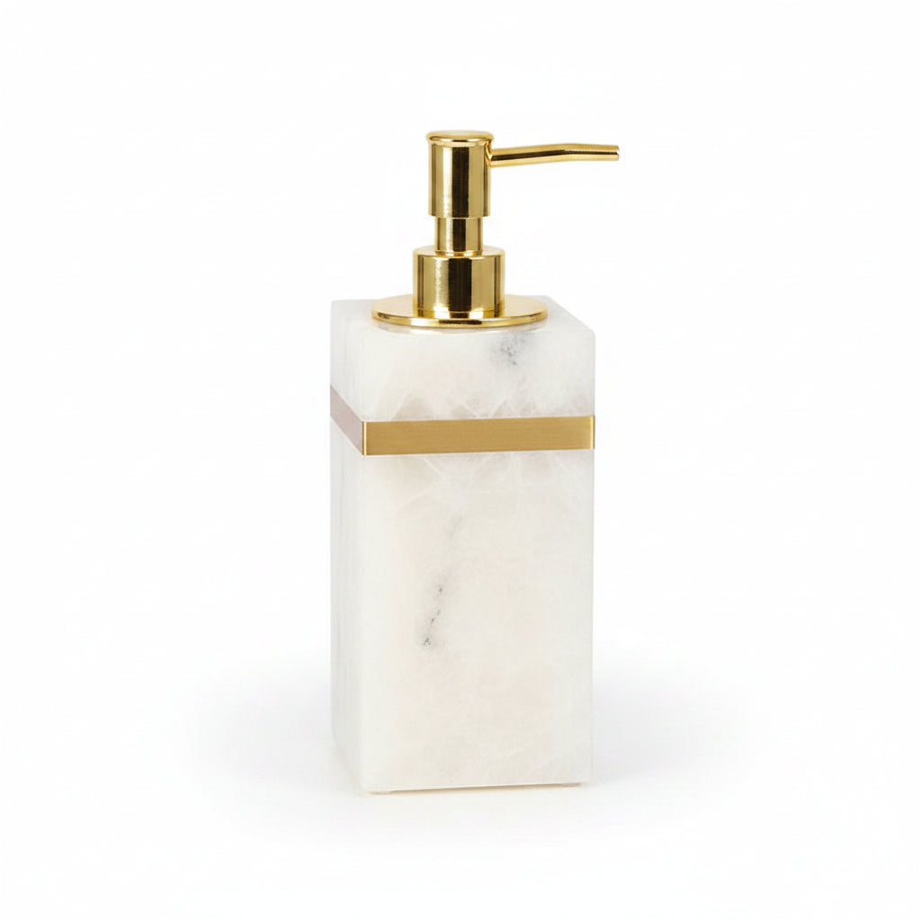 White Onyx Marble Soap Dispenser