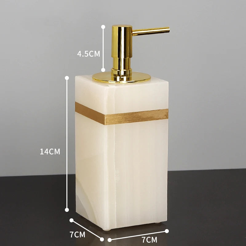White Onyx Marble Soap Dispenser