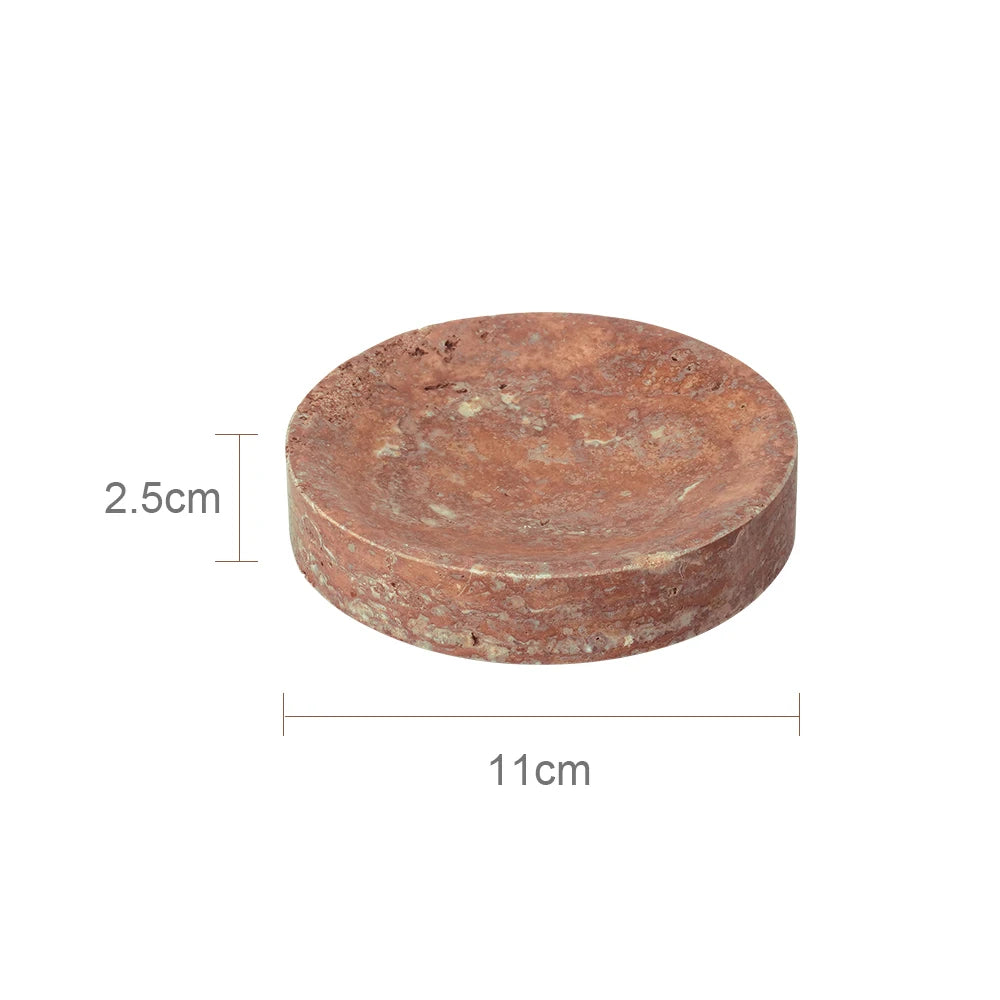 Red Travertine Soap Dish – Natural Stone Bathroom Decor