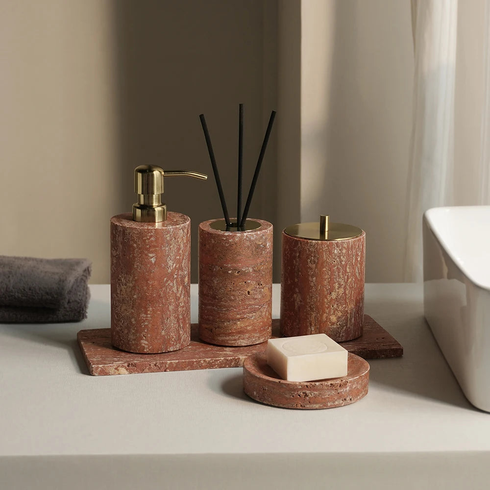 Red Travertine Decorative Trays – Natural Stone Collection