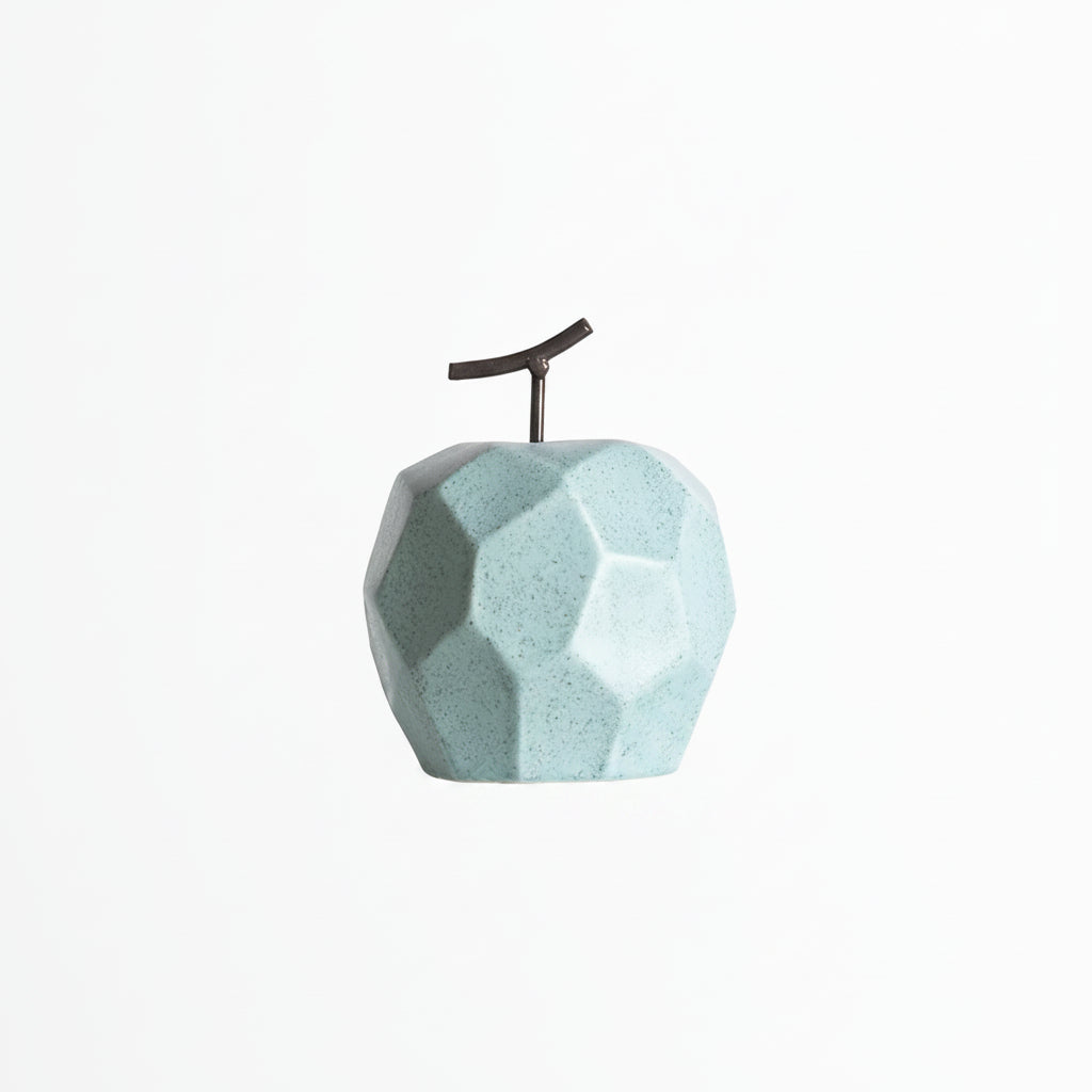 Geometric Ceramic Apple & Pear Sculptures | Modern Decorative Accent