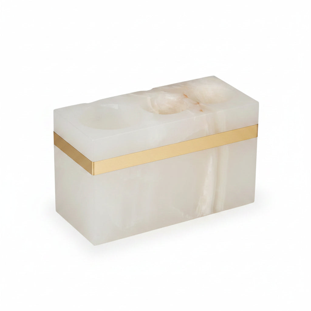 White Onyx Marble Toothbrush Holder