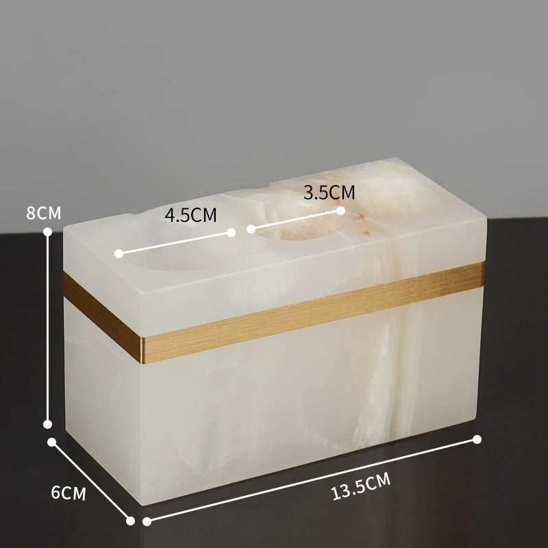 White Onyx Marble Toothbrush Holder