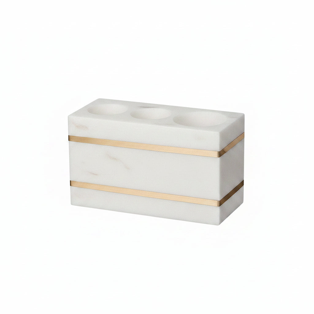Volakas White Marble Toothbrush Holder Collection