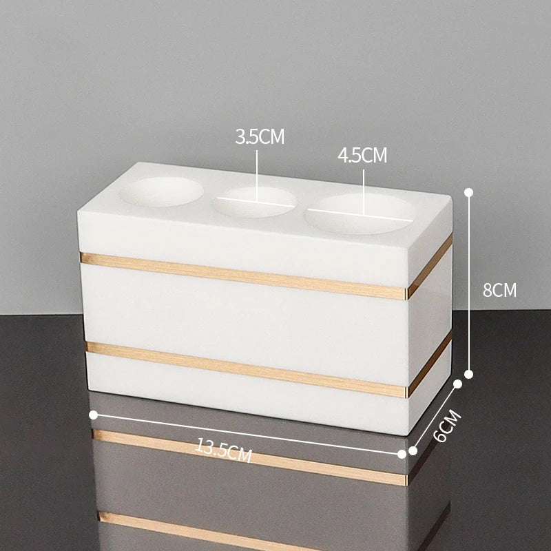 Volakas White Marble Toothbrush Holder Collection