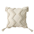 Textured Jacquard Cushion Cover – Neutral Geometric Design