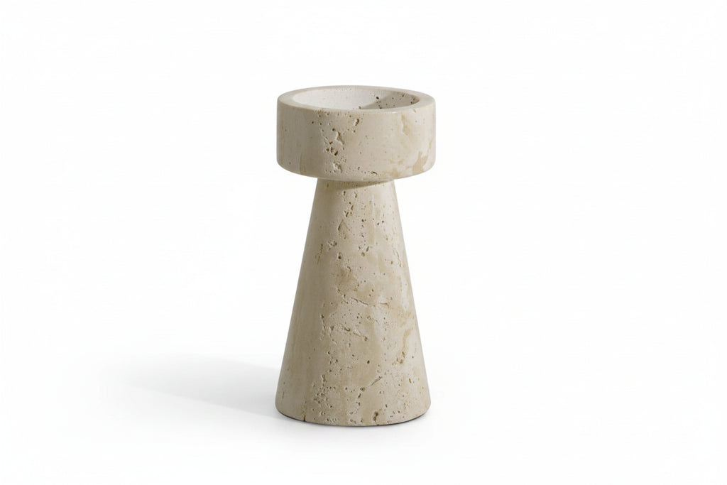 Natural Travertine Candle Holder – European Stone Decor