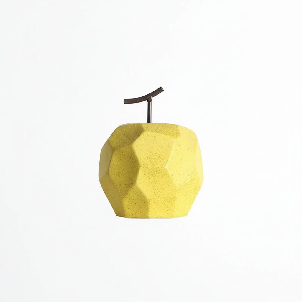 Geometric Ceramic Apple & Pear Sculptures | Modern Decorative Accent