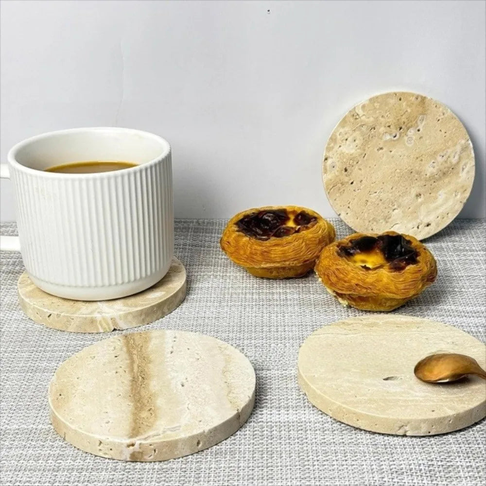 Natural Marble Coasters – Elegant Stone Table Decor