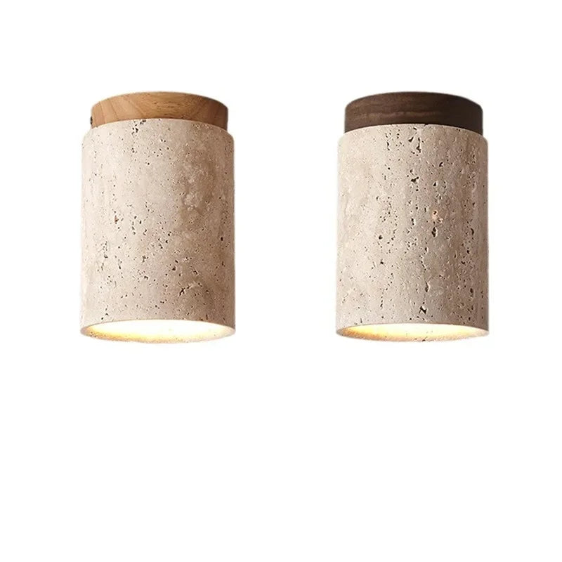 Lámpara de Techo de Travertino Natural | Diseño Moderno y Minimalista para Interior