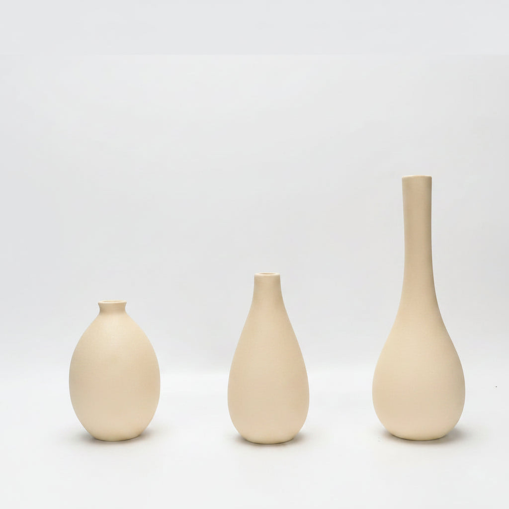 Set of 3 Minimalist Ceramic Vases – Modern Home Decor