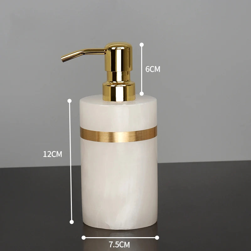 White Onyx Marble Soap Dispenser