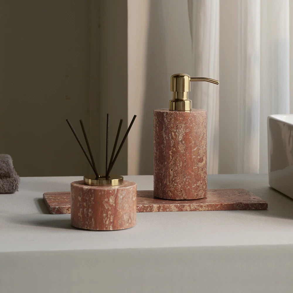 Red Travertine Reed Diffuser – Natural Stone Home Fragrance