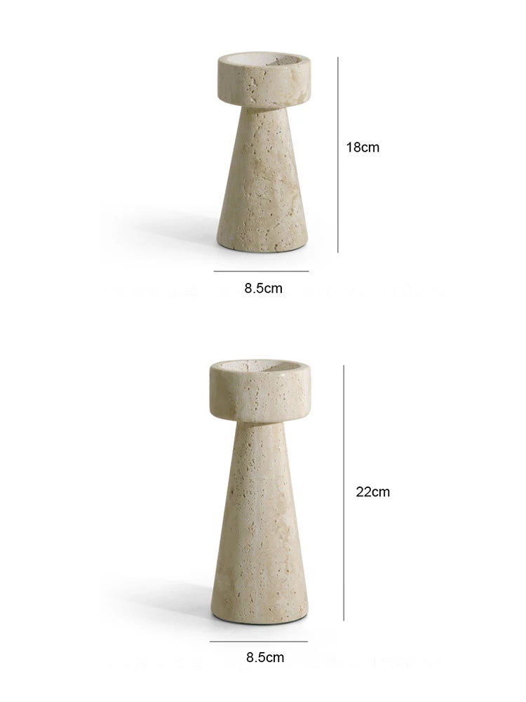 Natural Travertine Candle Holder – European Stone Decor
