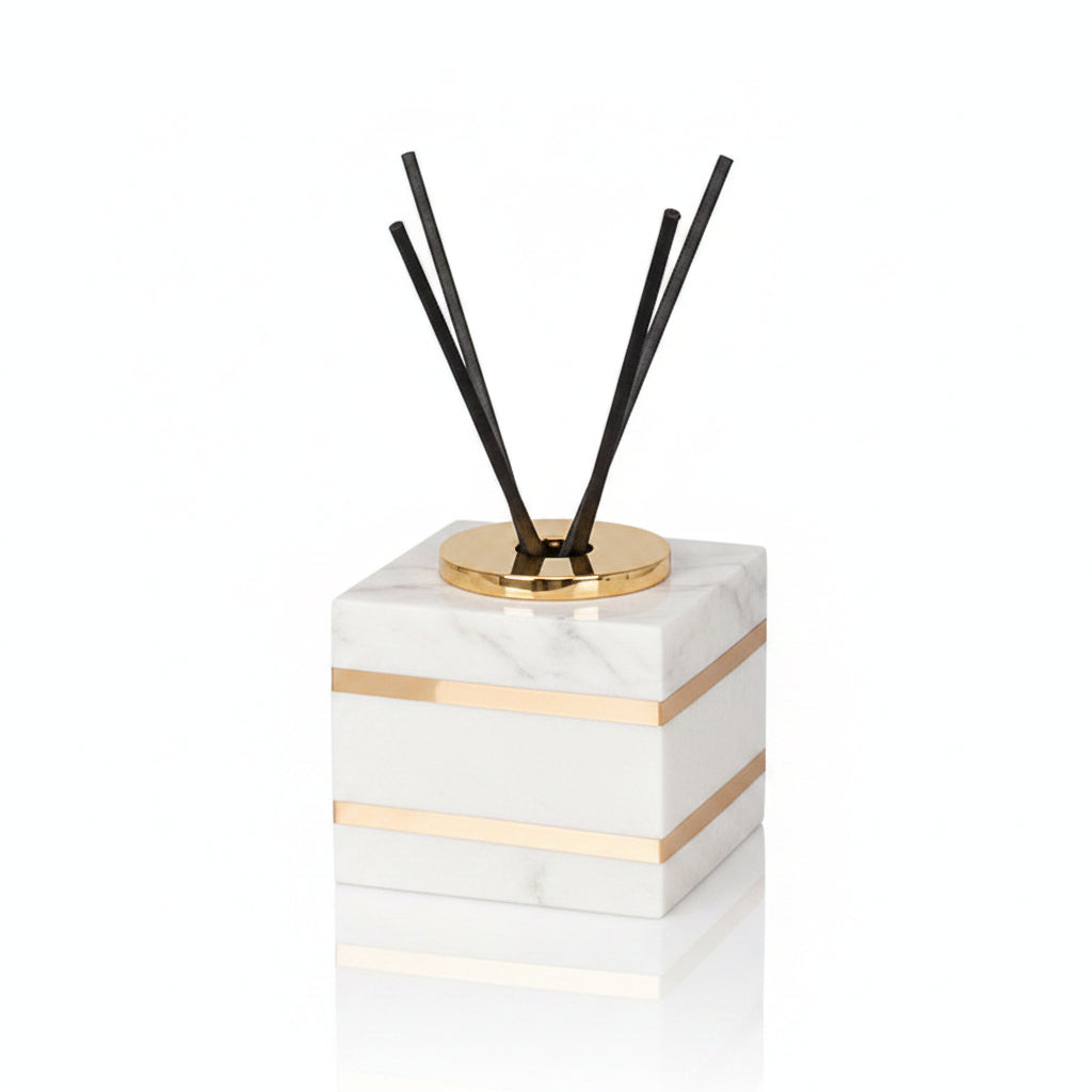Volakas White Marble Reed Diffuser – Natural Stone Home Fragrance