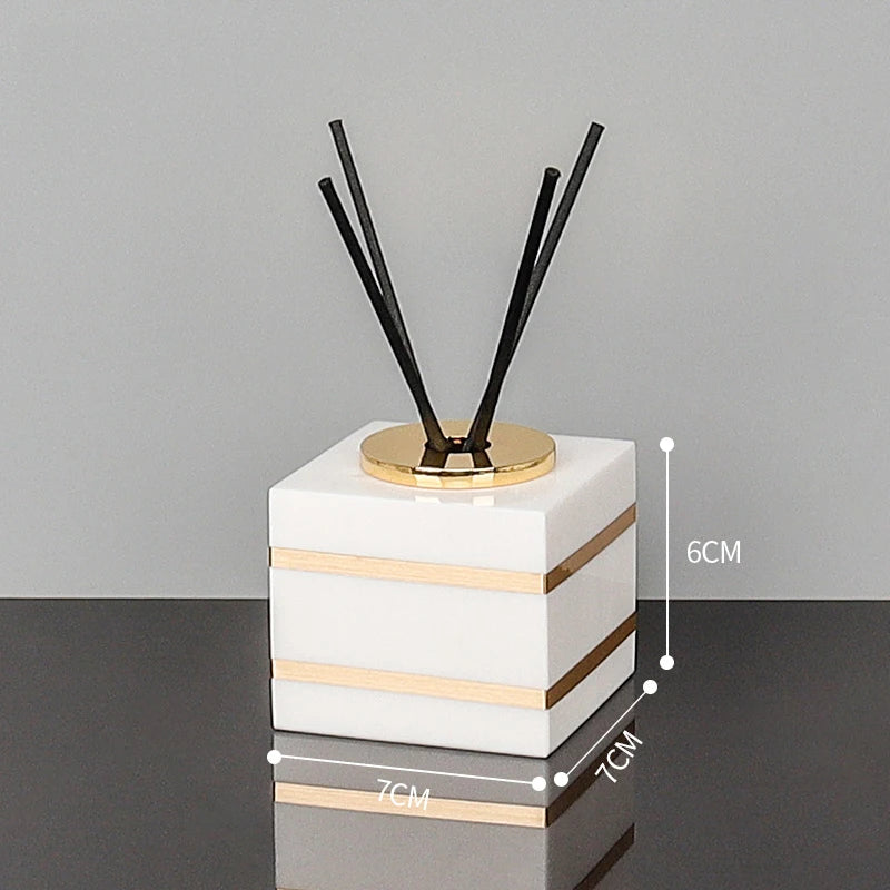 Volakas White Marble Reed Diffuser – Natural Stone Home Fragrance