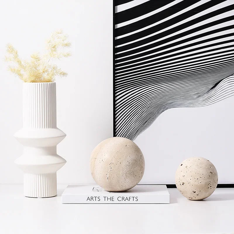 Natural Stone Sculptural Sphere