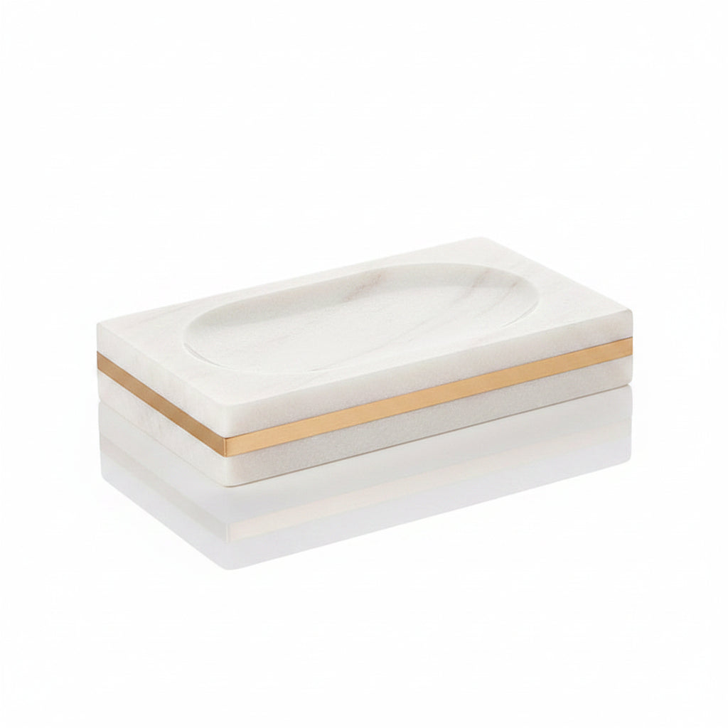 Volakas White Marble Soap Dish – Natural Stone Bathroom Decor