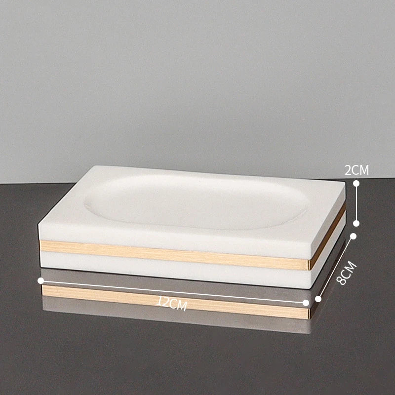 Volakas White Marble Soap Dish – Natural Stone Bathroom Decor