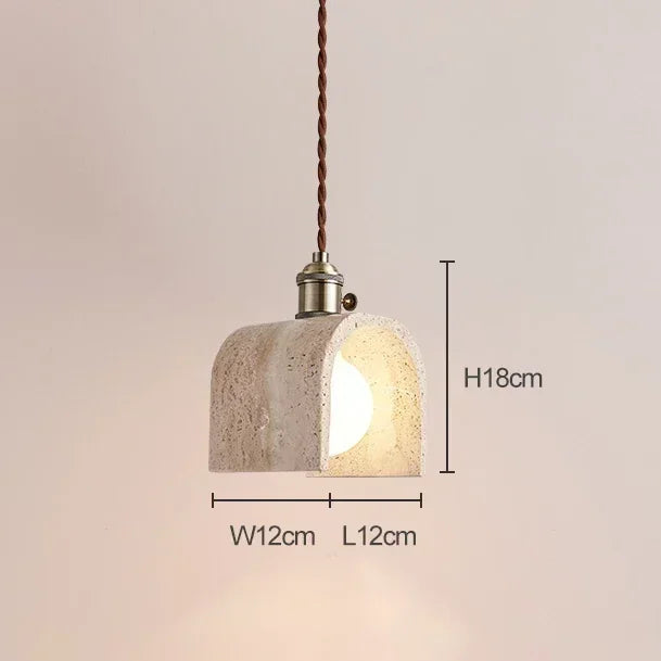 Natural Stone Pendant Light — Wabi-Sabi Collection